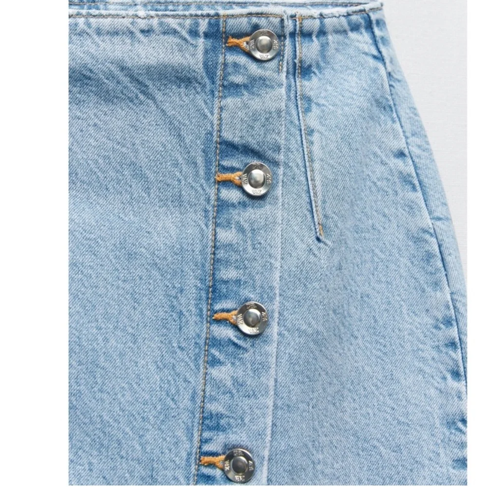 Zara Crossover Denim Midi Skirt - Picture 6 of 13